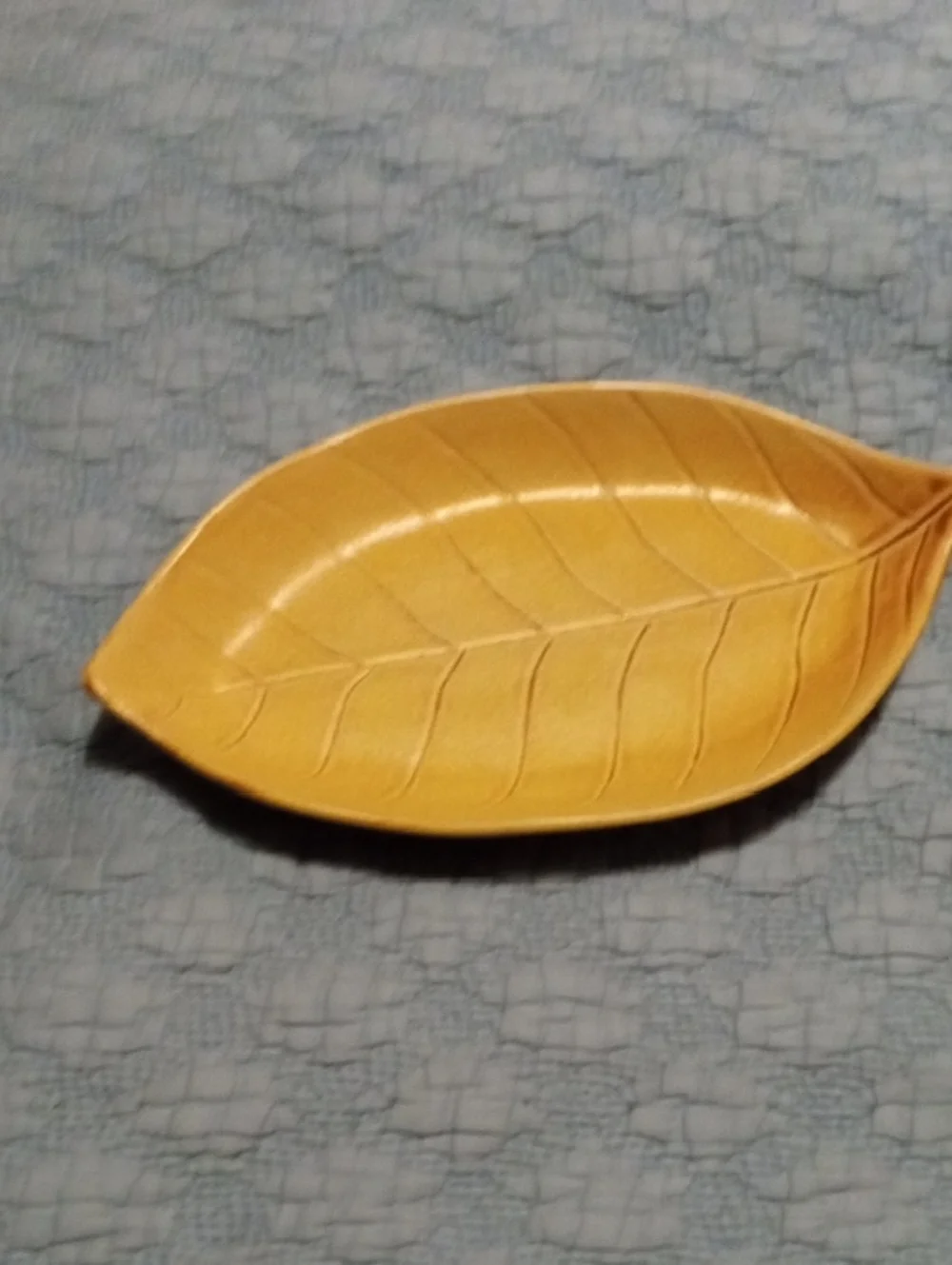 Crate&Barrel Leaf-Shaped Ceramic Dish - Yellow